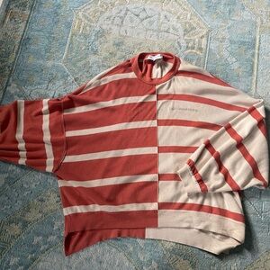 Striped Burn Boot Camp oversized sweater size small